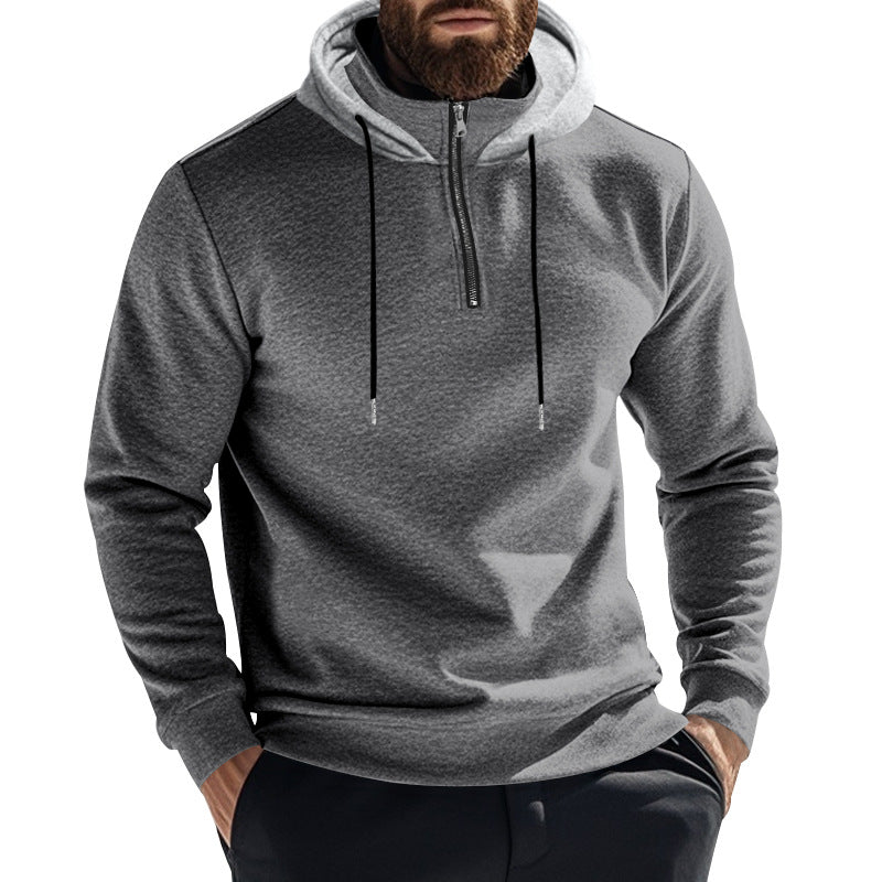 Men's half-zip hoodie with contrasting hood, drawstring and slim silhouette Mune Fashion