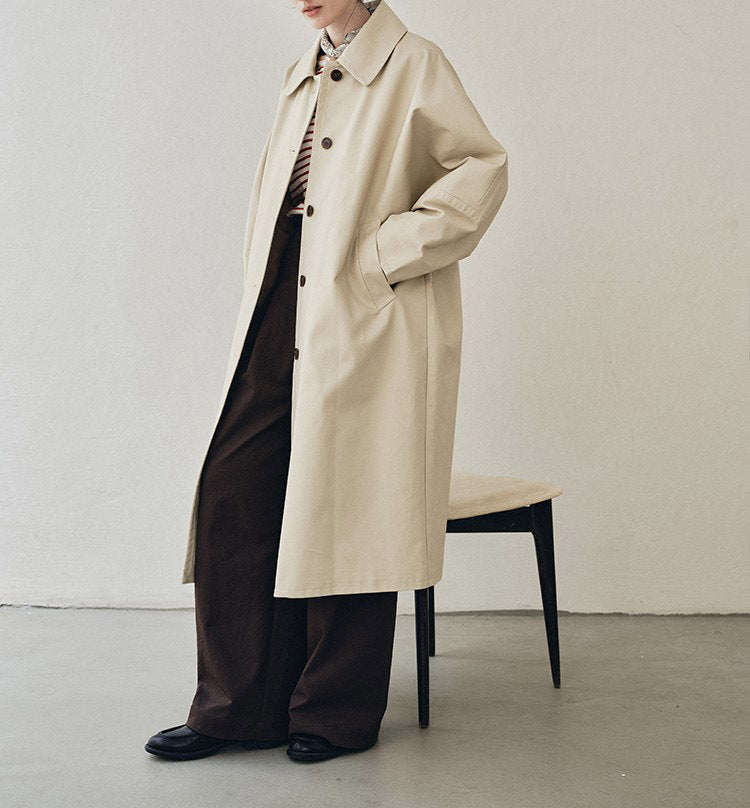 Women Long Trench Coat Mune Fashion
