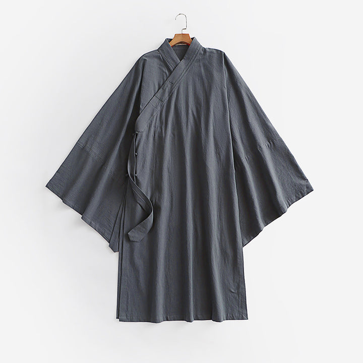 Unisex Oversize Kimono Coat with Wide Sleeves and Asymmetrical Wrap Front Mune Fashion
