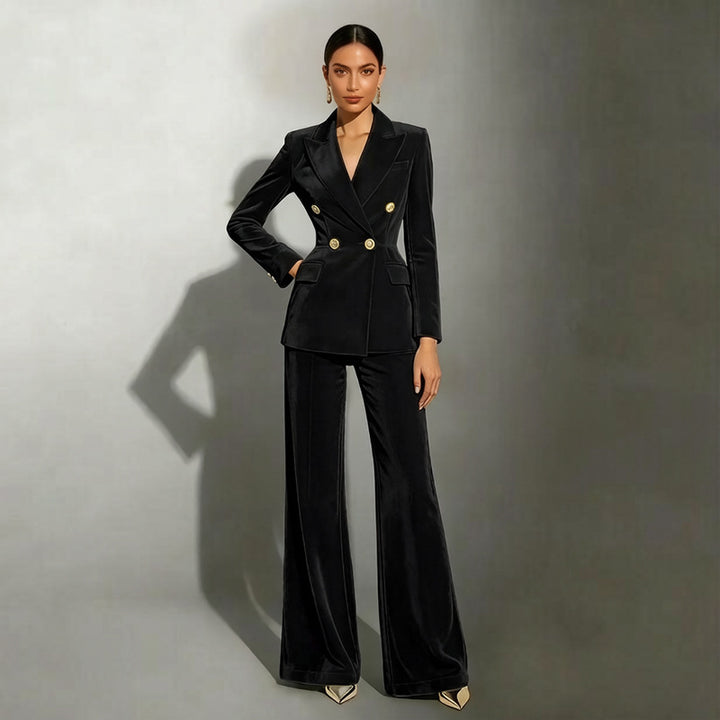 Women Elegant and High-Quality Velvet Suit Mune Fashion