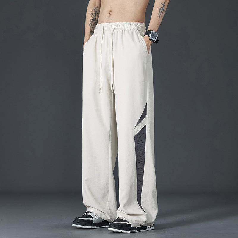 Men's Casual Sports Pants with Breathable Inserts