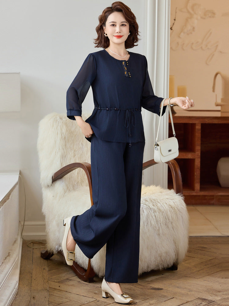 Women Elegant Two Piece Pants Set