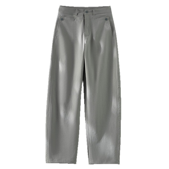 Women High-Rise Wide-Leg Trousers made of Flowing Viscose Blend with Creases and Side Pockets Mune Fashion