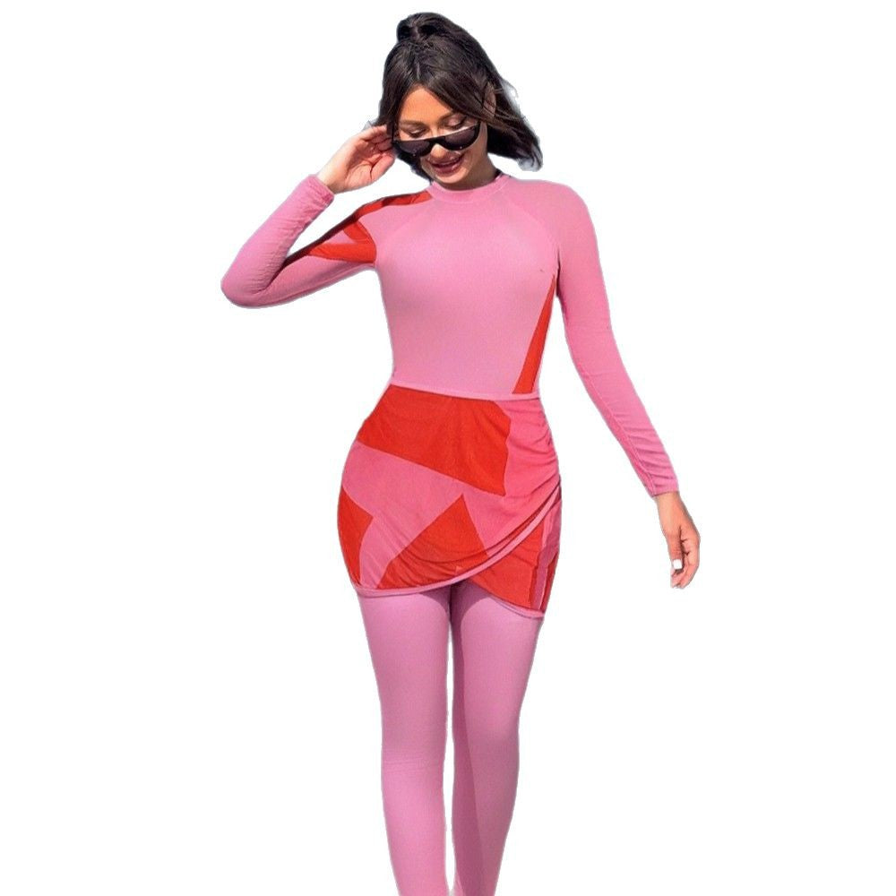 Women's Sporty Swimsuit with Flared Skirt Mune Fashion