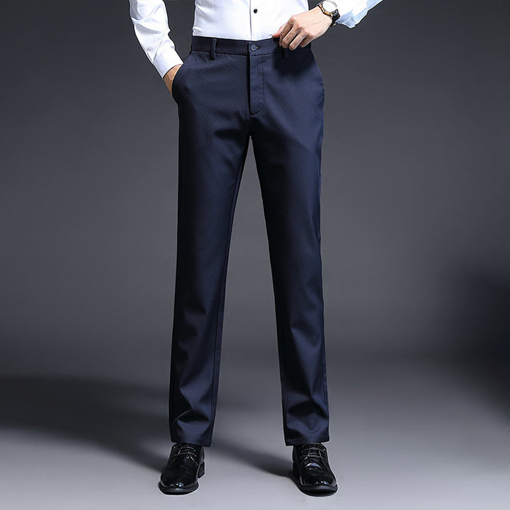 Men's Modern Cut Business Trousers with Crease, Stretch and Easy Care Blend Fabric Mune Fashion