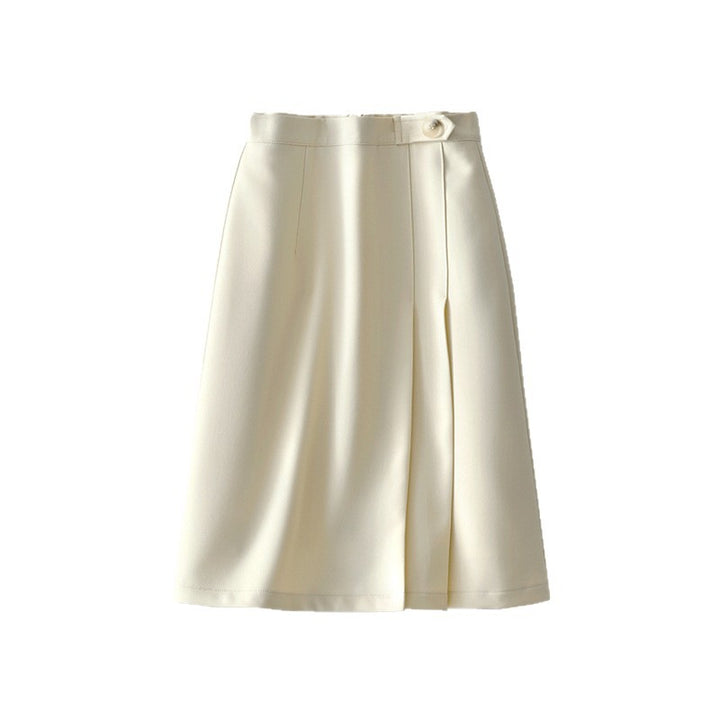 Women Elegant Midi Skirt with Pleats and Waist Belt Mune Fashion