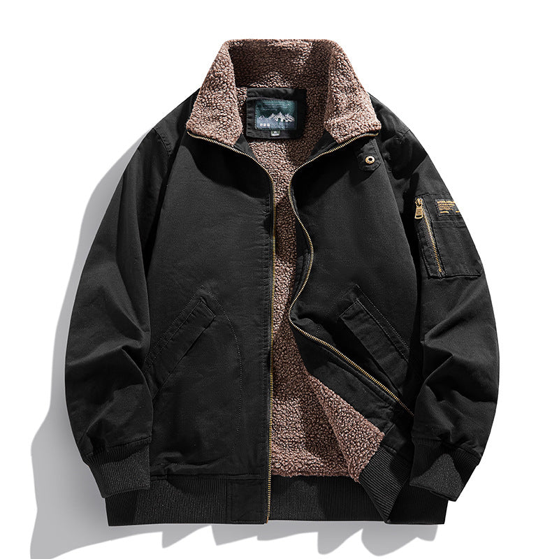Men's bomber jacket in pilot style with quilted inner lining and sleeve zipper pocket Mune Fashion