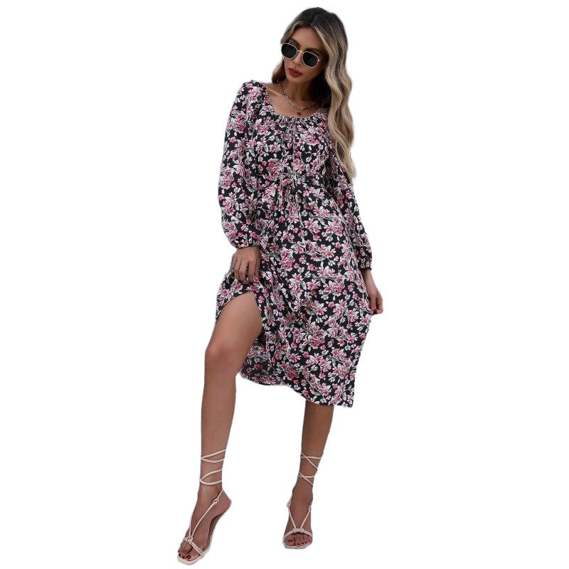 Women's Floral Maxi Dress with Ruffle Details Mune Fashion