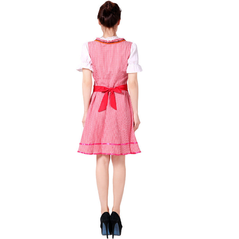 Women's vintage-style traditional dress with elastic waistband, adjustable lacing, and flattering flair skirt Mune Fashion