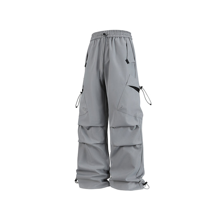 Men's Oversized Cargo Pants with Drawstring Waist, Multifunctional Flap and Leg Pockets, and Adjustable Cord Endings Mune Fashion