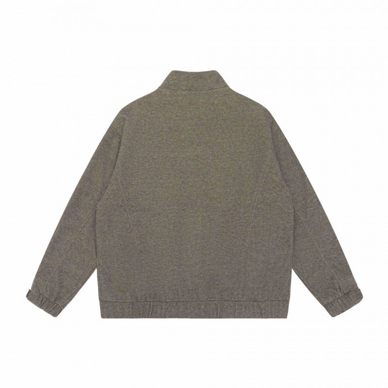Men's Boxy Zip Blouson Jacket with Stand-Up Collar, Raglan Sleeves, and Concealed Zipper Mune Fashion