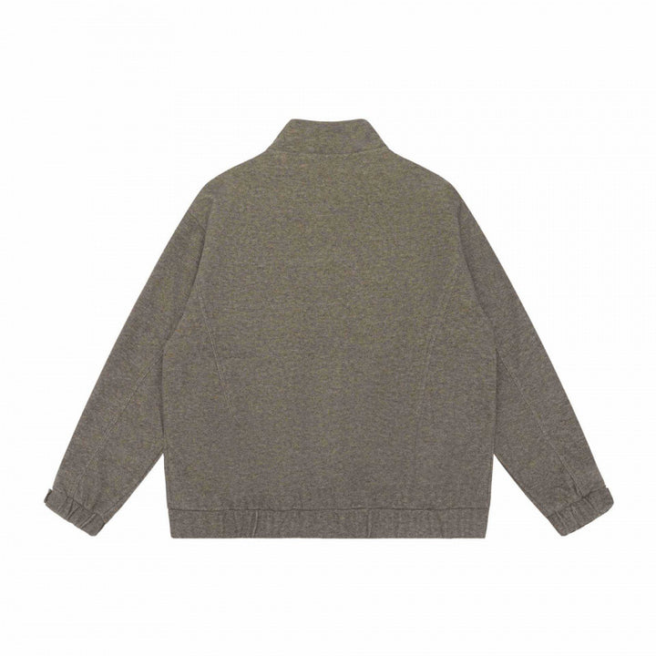 Men's Boxy Zip Blouson Jacket with Stand-Up Collar, Raglan Sleeves, and Concealed Zipper Mune Fashion