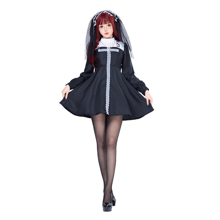 Women Playful Romantic Maid Dress with Ruffles and Bows Mune Fashion