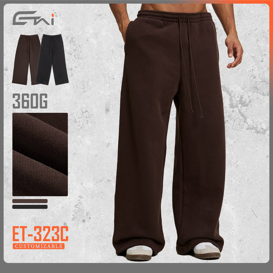 Women's wide high-waisted sweatpants with drawstring and straight leg Mune Fashion