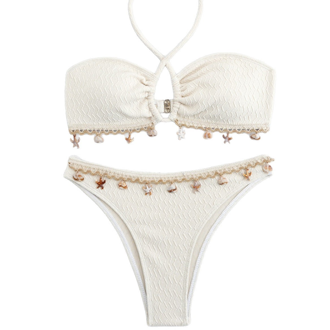 Ladies Bandeau Bikini with Shell Decoration Mune Fashion