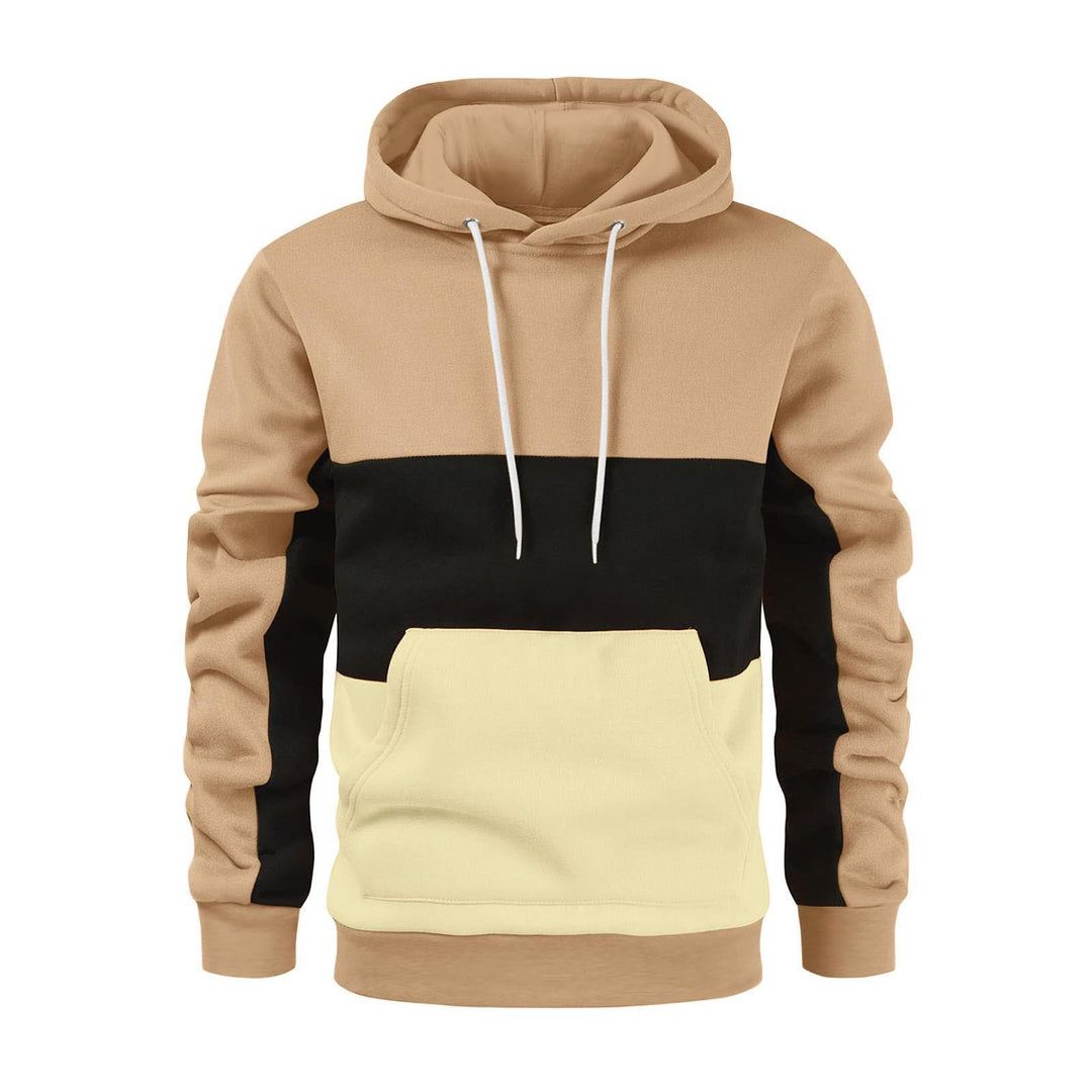 Unisex hooded sweatshirt with drawstring, kangaroo pocket and color block design made of soft fleece Mune Fashion