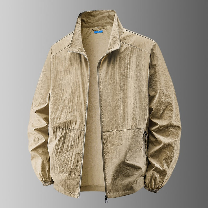 Men's ultralight windproof transitional jacket with stand-up collar and compact pack function Mune Fashion
