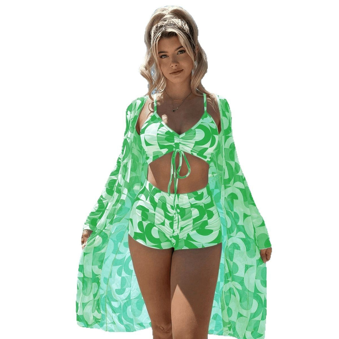 Women's Swimwear Set with Adjustable Top and High Waist Mune Fashion