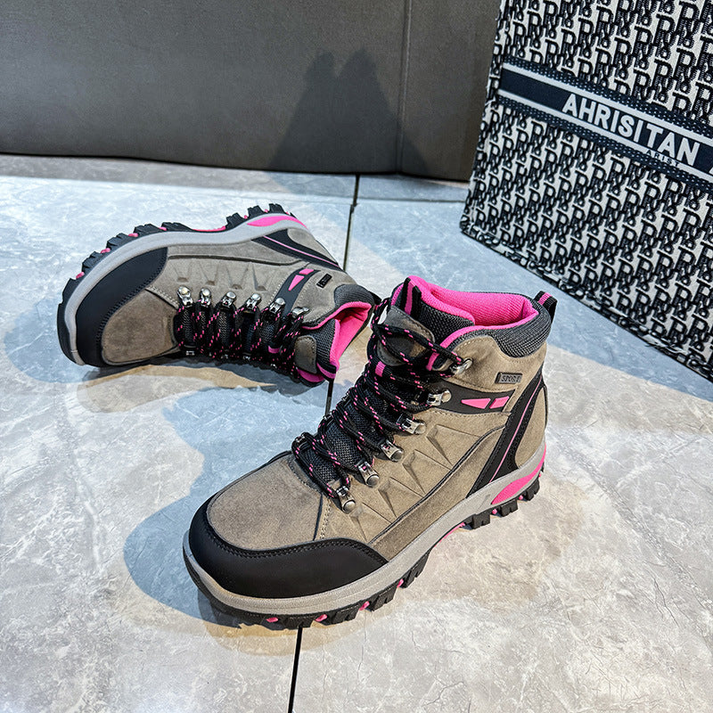 Women nan robust Trekking boots with water-repellent suede look, padded ankle collar, and profiled outdoor outsole Mune Fashion