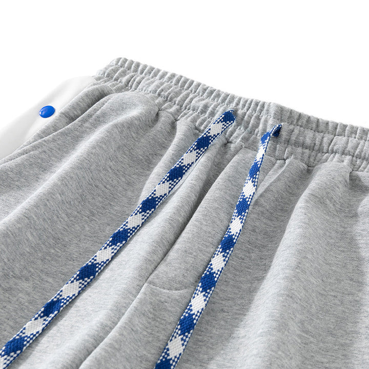 Men's jogging pants with snap button side stripes, elastic waistband & drawstring Mune Fashion