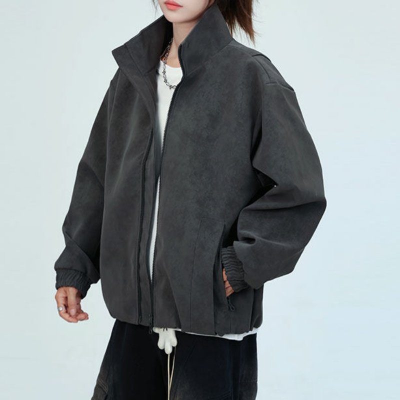 Women Oversized Faux Leather Jacket Mune Fashion
