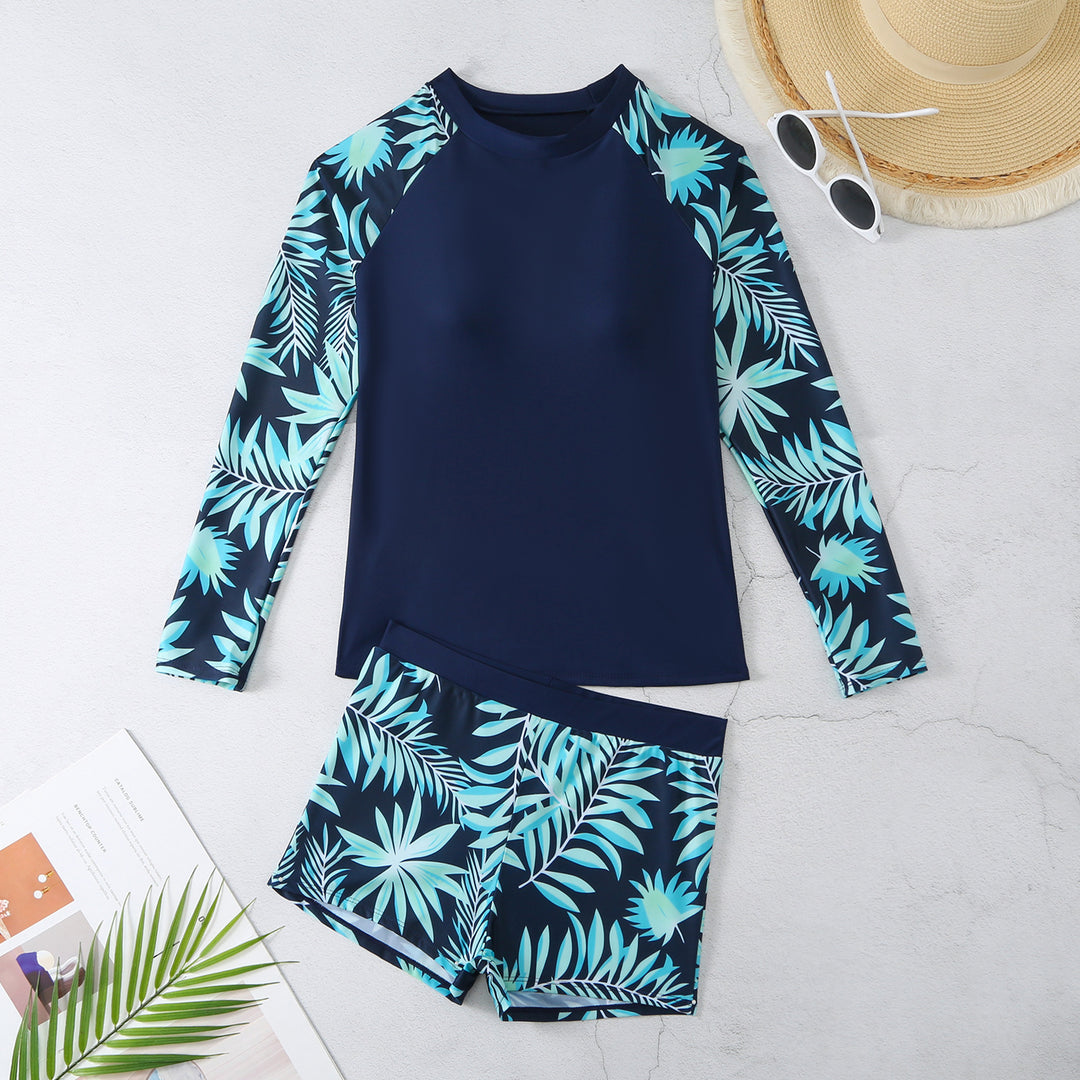Women's UV Protection Rashguard Set with Floral Design Mune Fashion