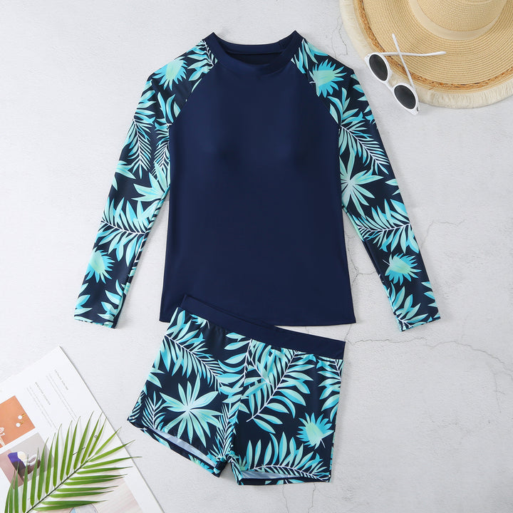 Women's UV Protection Rashguard Set with Floral Design Mune Fashion