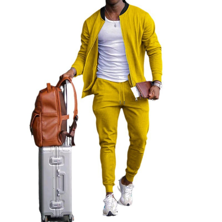 Men's nan sportives leisure set with bomber jacket and tapered jogging pants made of cotton blend Mune Fashion