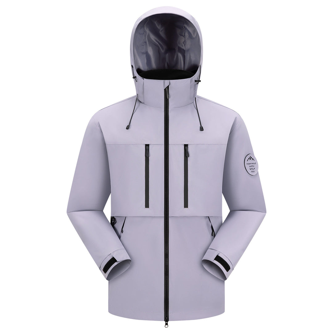 Men's Waterproof Breathable Softshell Outdoor Jacket with Adjustable Hood Mune Fashion