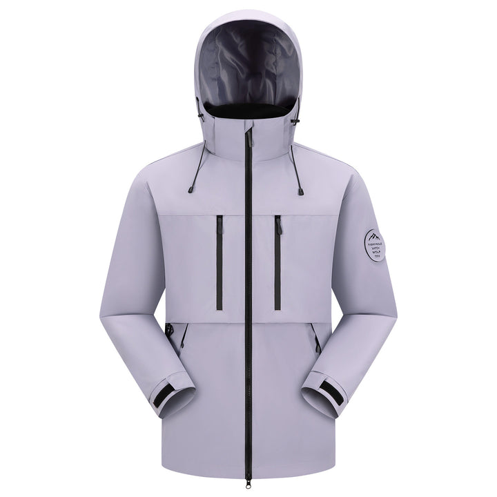 Men's Waterproof Breathable Softshell Outdoor Jacket with Adjustable Hood Mune Fashion