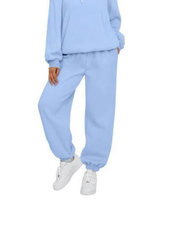 Women's casual jogging pants with high waistband, elastic ankle cuffs, and soft fleece lining Mune Fashion