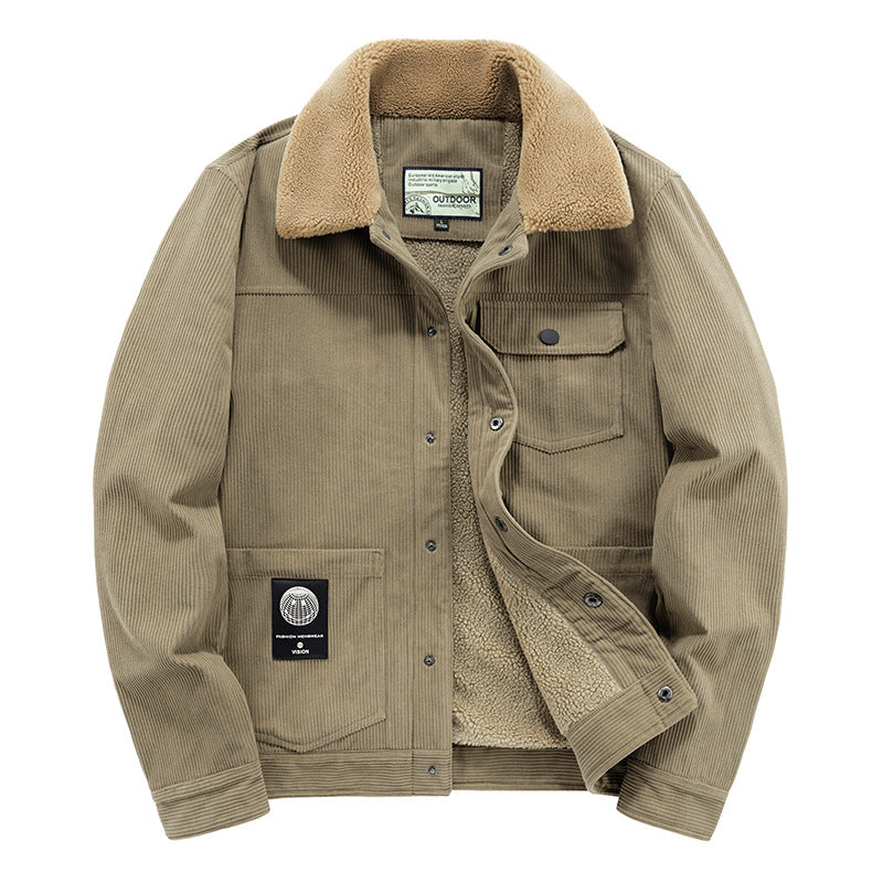 Men's cord jacket with teddy lining, thermally insulated worker jacket Mune Fashion