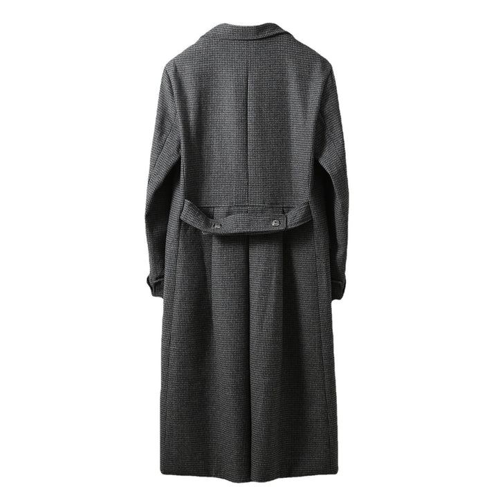 Men's Elegant long cut wool coat with double row and flap pockets Mune Fashion