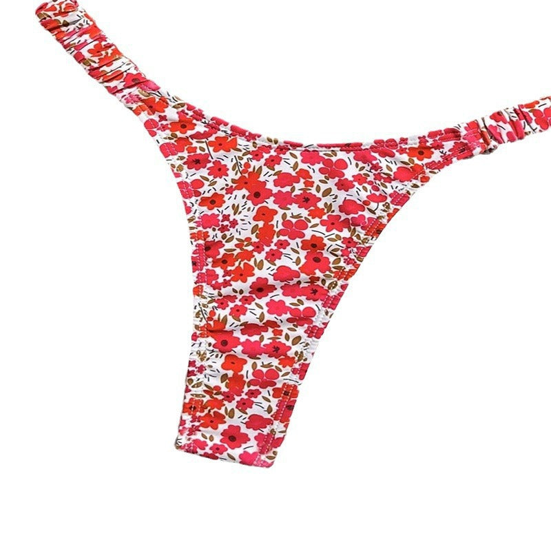 Women’s triangle bikini with adjustable straps and colorful floral pattern Mune Fashion
