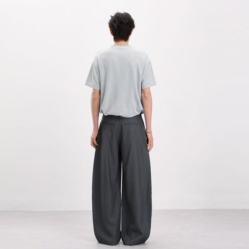 Men's Wide Pinstripe Palazzo Pants Mune Fashion