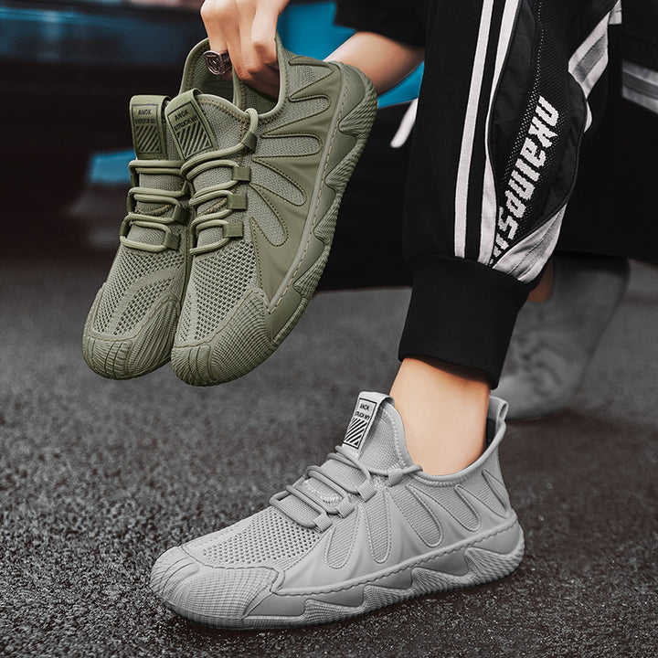 Men's breathable knit sneakers with reinforced toe cap, cushioned comfort insole, and slip-resistant rubber outsole Mune Fashion
