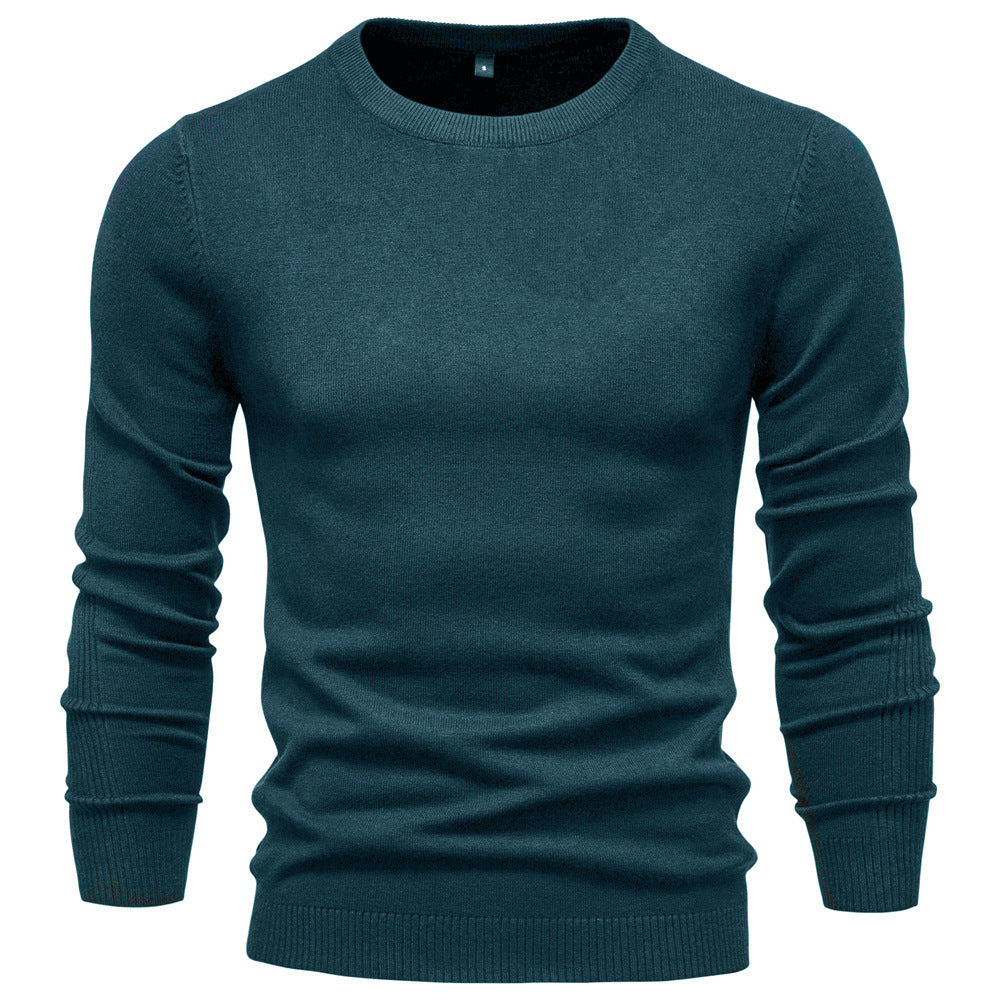 Men's nano minimalist round neck fine knit with flat shoulder seam and ribbed cuffs Mune Fashion