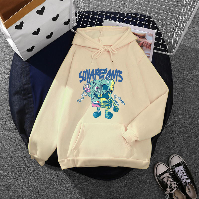 Women’s soft oversized hoodie with kawaii mushroom frog print, kangaroo pocket, and ribbed cuffs Mune Fashion