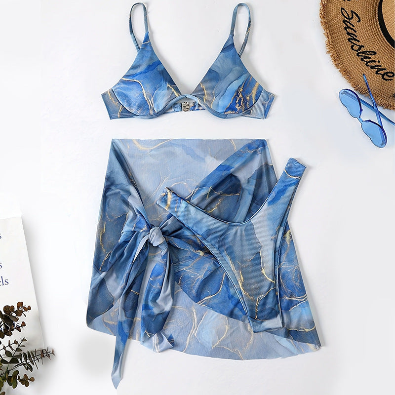 Women's Bikini Set with Decorative Wrap Skirt Mune Fashion