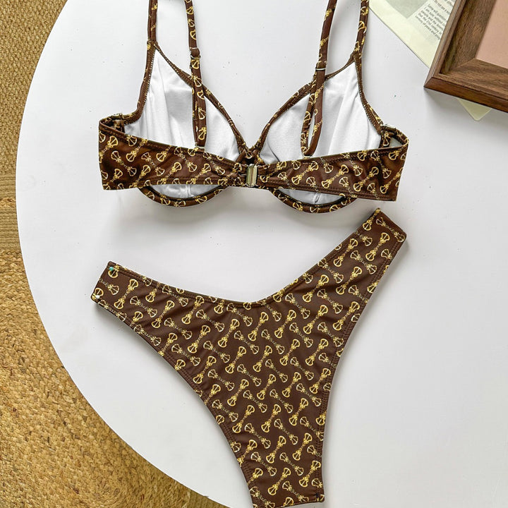 Ladies Push-Up Bikini with intricate pattern Mune Fashion