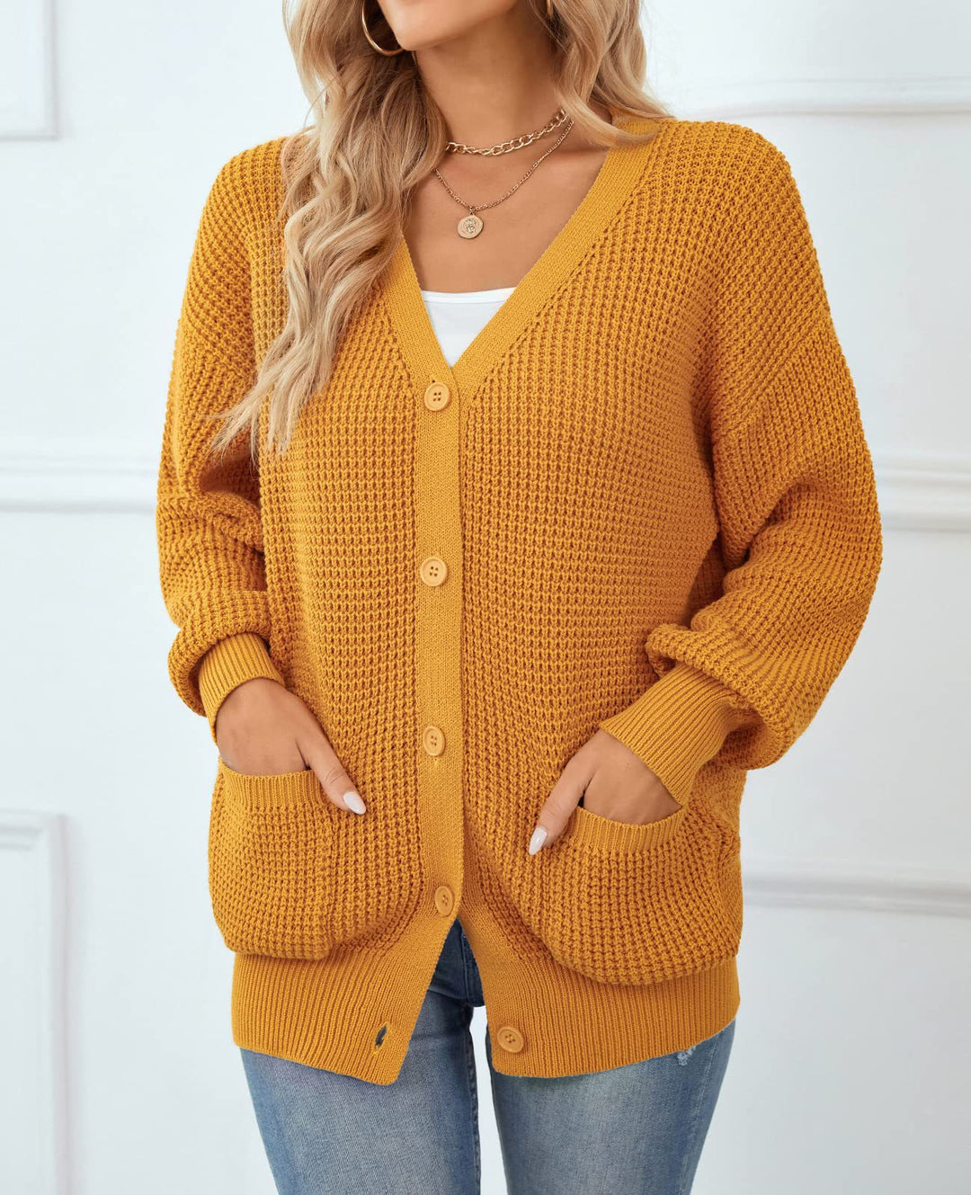 Ladies Chunky Knit Cardigan
