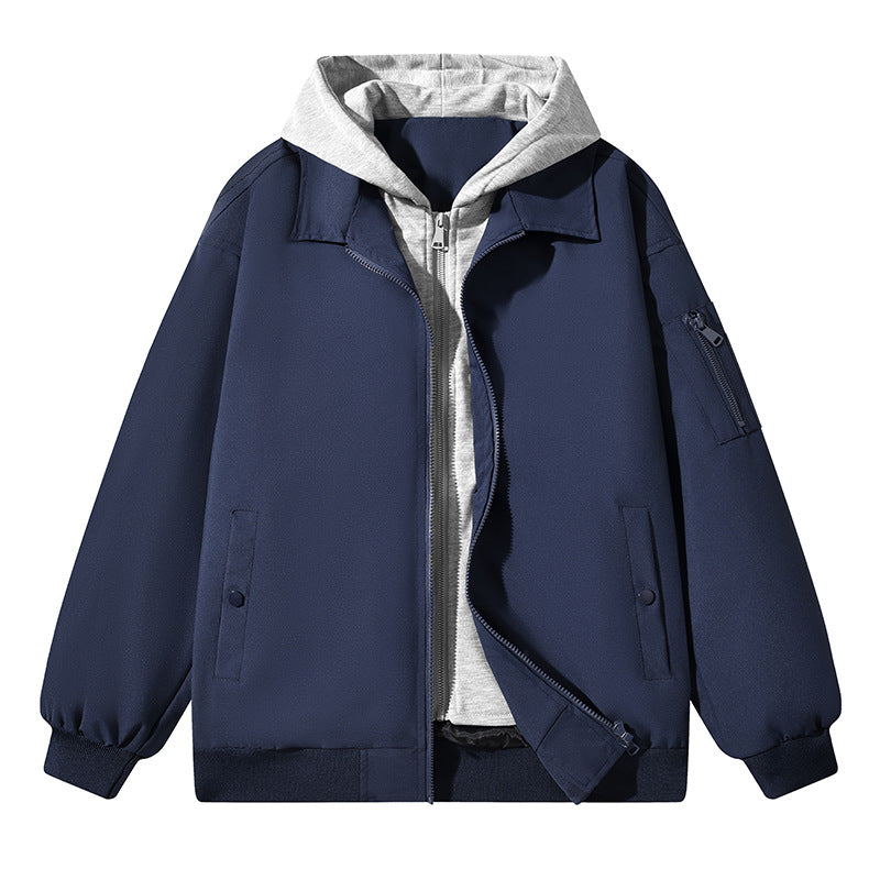 Men's two-layer bomber jacket with integrated hood inner layer, raglan sleeves & arm pocket Mune Fashion