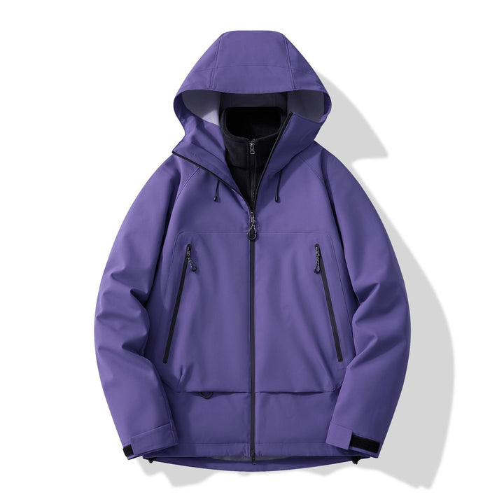 Men's technical insulating softshell jacket with hood and fleece inner collar Mune Fashion