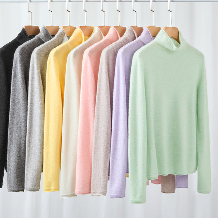 Women's fine knit turtleneck sweater with slim fit and high-quality jersey quality Mune Fashion