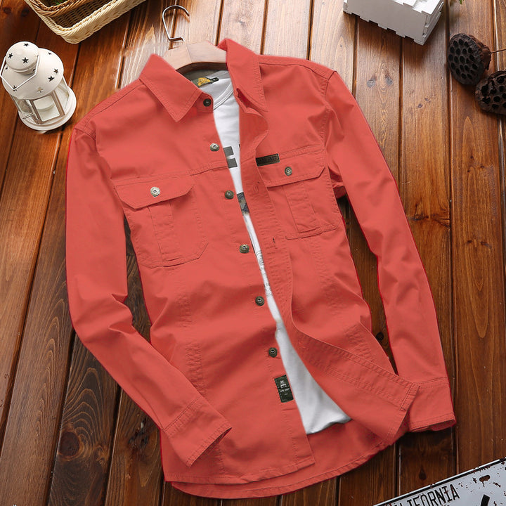 Men's versatile canvas overshirt with flap chest pockets, reinforced seams, and regular fit Mune Fashion