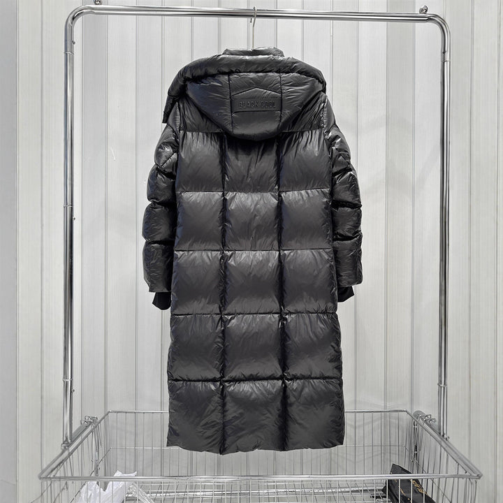 Women Long-cut quilted coat with high collar and warming down filling Mune Fashion