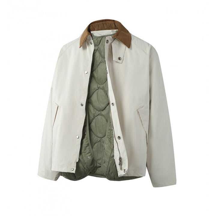 Men's Boxy Field Jacket with detachable padded inner vest and cord collar Mune Fashion