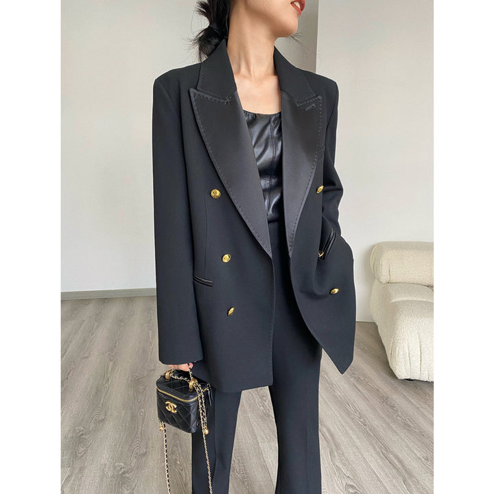 Ladies Elegant Double-Breasted Blazer Mune Fashion