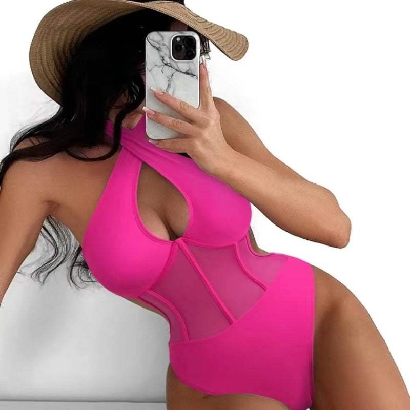 Women Designer Swimsuit with Elegant V-Neck Mune Fashion