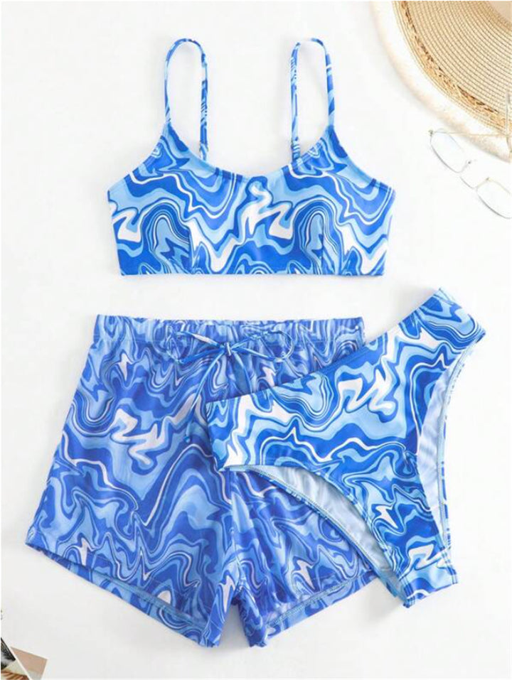 Women's Two-Piece Bikini Set with Stylish Wave Pattern Mune Fashion